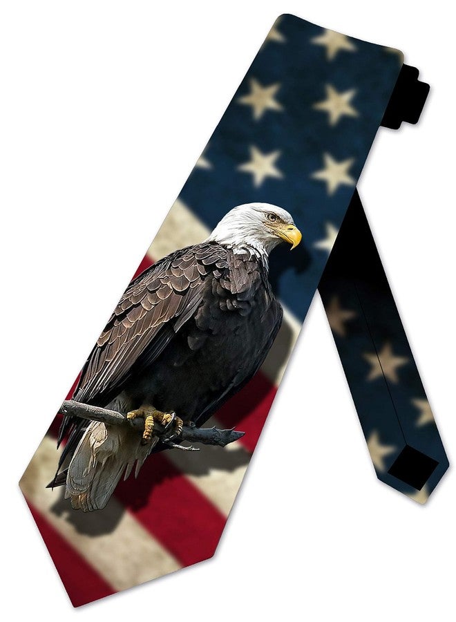 Three Rooker Patriotic Ties Mens Eagle Necktie US Flag Tie - Image 1